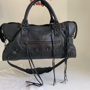 Balenciaga Black Satchel with Signature Studs
